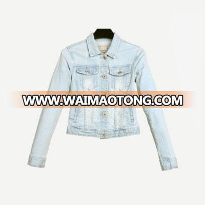 2016 Latest Fashion Women Long Sleeve Denim Jacket Wholesale