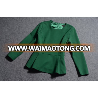 2016 Latest Fashion Lady Blouse Design Wholesale Price Green Top