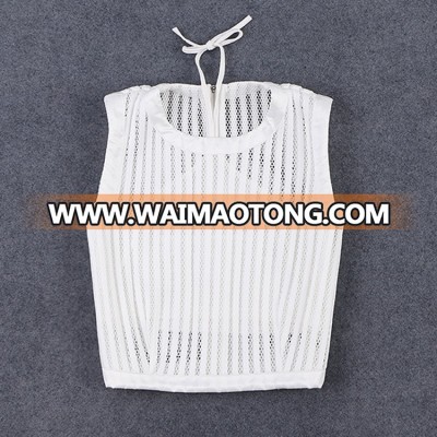 2016 Hot Sex Lady Tube Top Wholesale White Mesh Tank Top