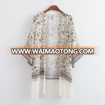 L041 Custom Printed Design Kimono Hot Japanese Sex Girl Fringe Kimono Wholesale 2016