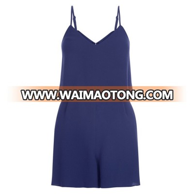 High Quality Romper Adult Womens Strappy Playsuit Blue Navy