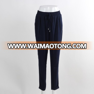 F5S30043 Casual Dark Blue Women Slacks