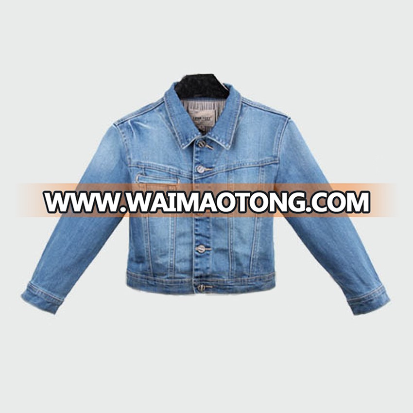 2016 Women Winter Navy Blue Denim Jacket With Long Sleeve