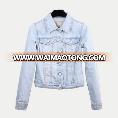 Wholesale Women Long Sleeve Denim Jacket 2016