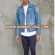 Custom Mens High Quality Denim Moto Jacket Wholesale Cotton Zip Up Denim Jacket