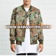 Custom twill camo mens clothing canvas bomber jacket with rib collar