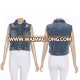 wholesale off sleeve blue denim jean jacket